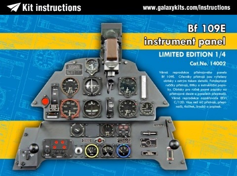 Bienes llamar Musgo Bf109E Instrument Panel Eduard kit instruction - 1:4 scale (No. 14002)